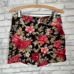 Vintage Jones New York Tropical Red Floral Shorts